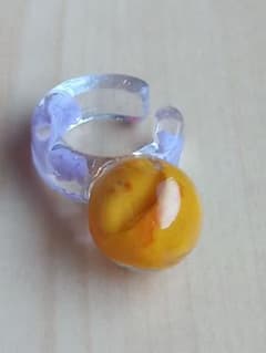 【一点物】ハンドメイド イヤーカフ レジン オレンジ パープル 片耳 大人可愛いのサムネイル