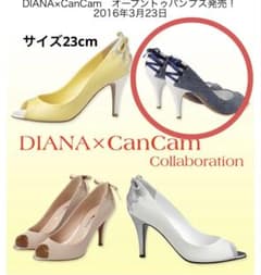 DIANA ダイアナ デニム オープントゥ パンプス リボン 23cmのサムネイル