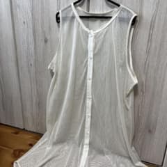 新品　メッシュノースリーブ ロングワンピース ホワイトのサムネイル