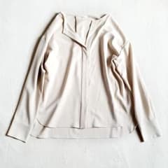 IENA/イエナ　ダブルジョーゼットブラウス　ベージュ　日本製　とろみ