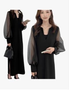 MARIA MARFA ブラックロングワンピースのサムネイル