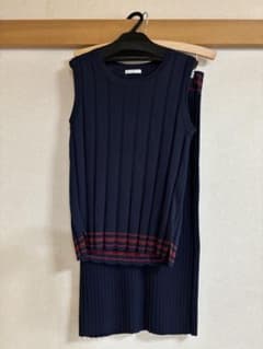 ELLE ノースリーブニット セットアップ ネイビーのサムネイル