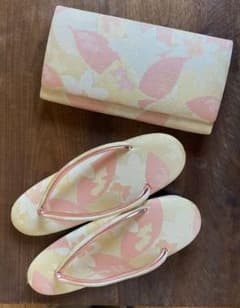 着物　草履　バック　ピンク　ゴールド　レトロのサムネイル