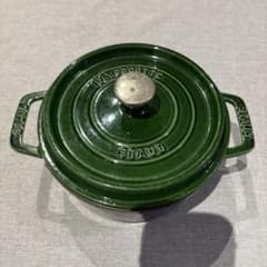 18cm STAUB ストウブ 両手鍋 グリーン ラウンド - メルカリ