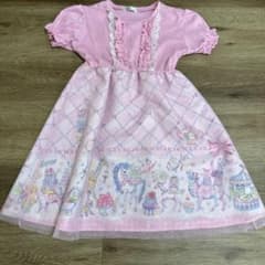エコネコ フリル付きピンクワンピース 130cmのサムネイル