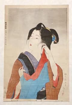 鏑木清方画色摺木版画薄雪（時事新報創刊50年記念付録、昭和6年出版 鏑木清方画色摺木版画薄雪（時事新報創刊50年記念付録、昭和6年出版