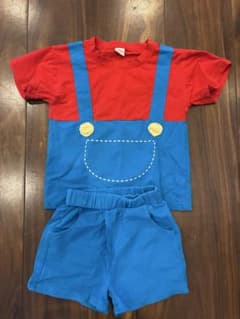マリオ風！赤青コスチューム 100cmのサムネイル