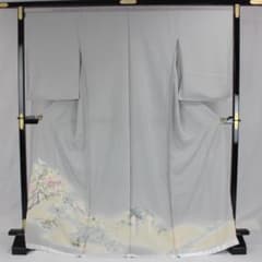 AC5282 単衣・袷 誂仕立付色留袖 白ねず古典草花 - メルカリ