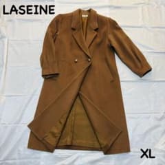 ラセーヌ カシミヤ50% 大きめ ロングコート キャメル XL 昭和 レトロ 