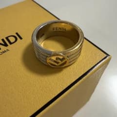 フェンディ FENDI Fロゴ Sサイズ リング メタル ゴールド シルバー