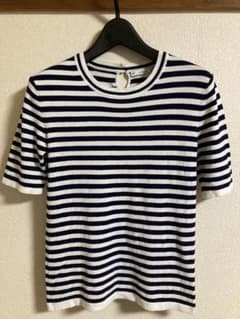 【ZARA】KNIT 半袖ニットストライプ/Mサイズのサムネイル