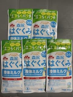 森永はぐくみ 液体ミルク えこらくパウチ 100ml×5袋 新生児0ヶ月～1歳頃のサムネイル