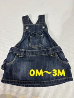 オールドネイビー OLD NAVY デニムオーバーオールスカート 0M〜3Mのサムネイル
