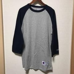 新品★Champion ラグランTシャツ グレー×ネイビー Lのサムネイル