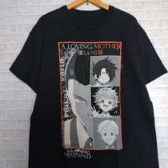 約束のネバーランド　アニメTシャツ　【L】　ブラック　古着　優しい母親