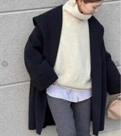 専用、Spick&Span ダブルモッサ リバー フーディーコート ネイビー