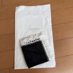CHIKAZAWA 音符レース付き黒ハンカチのサムネイル