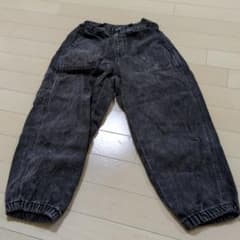 ＧＵダークグレー カーゴパンツ(デニム)130cmのサムネイル