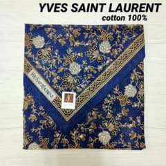 Yves Saint Laurent floral handkerchief, navy.
