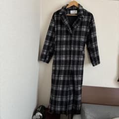 abahouse ecru アバハウス チェック柄 ロングコート - メルカリ