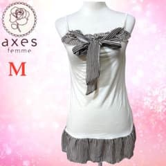 axes femme キャミソール ストライプ リボン ビジュー M - メルカリ