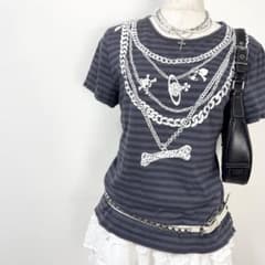 y2k❤️ Vivienne Westwood チェーンネックレス ロゴ Tシャツ y2k❤️ Vivienne Westwood チェーンネックレス ロゴ Tシャツ - メルカリ