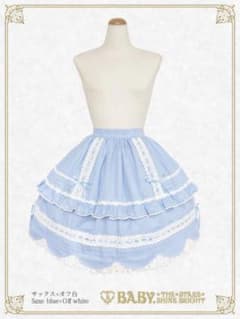 新品未使用 BABY 裾スカラップスカート オフ白×サックス 新品未使用 BABY 裾スカラップスカート オフ白×サックス - メルカリ