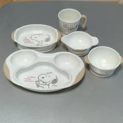 ムーミンママ⭐様専用  スヌーピー キッズ食器５点セットのサムネイル