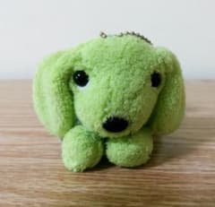 シナダ　SHINADA　子犬　グリーン　ぬいぐるみ　ボールキーチェーン　当時品 シナダ SHINADA 子犬 グリーン ぬいぐるみ ボールキーチェーン 当時品
