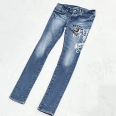 ヒステリックグラマー ヒスガール プリント スタッズ デニム 総柄 S