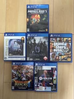 【最安値】PS4ソフトセット(Minecraft,GTAV,FIFA 21他）のサムネイル
