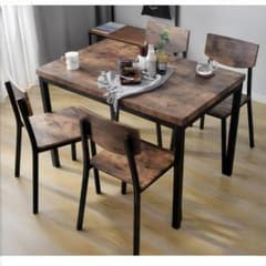 新品！超安！✨ダイニングセット 4人掛け5点セット 木目調 幅110 BROWN