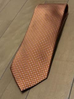 【美品/シルク】ポールスチュアート ネクタイ オレンジ 総柄のサムネイル