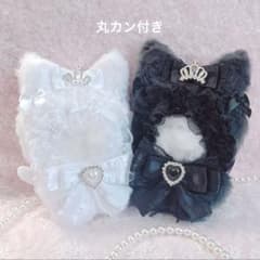 b.216 ぬい服 12cm ちびぐるみ 着ぐるみ メイド 白黒 ねこセット