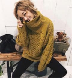 amail ケーブルボリュームニット　マスタードのサムネイル