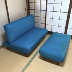 ニトリ　NリバティーF　ソファベッド ターコイズブルー ニトリ NリバティーF ソファベッド スツール付き ターコイズブルー
