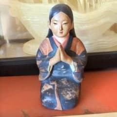 ☆戦前物？☆ 土人形 日本人形 骨董品 置物 人形 観音菩薩像 オブジェ