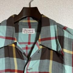 40〜50s レーヨンシャツ チェック レーヨン ギャバのサムネイル