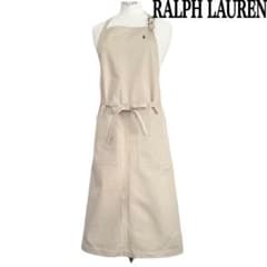 ラルフローレン エプロン ベージュ × ネイビー ポニー 刺繍 コットン