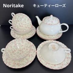 超美品ノリタケ　キューティーローズ　ティーセット　まとめ売り ノリタケ キューティーローズ ティーセット ポット カップ ソーサ 5客