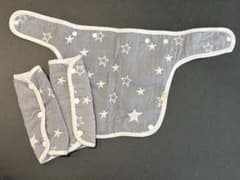 【未使用】抱っこひも よだれカバー3点セット リバーシブル 星柄 綿100%のサムネイル