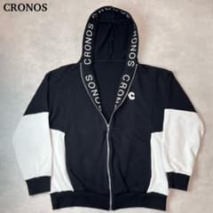 CRONOS ロゴ ジップパーカー ブラック ホワイト M - メルカリ
