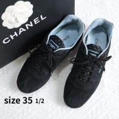 希少！CHANEL シャネル レザーシューズ スニーカー スエード ブラック