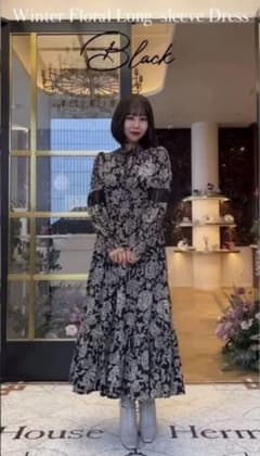 herlipto Winter Floral Long-sleeve Dressのサムネイル