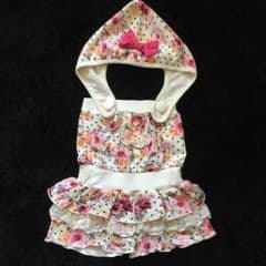 りいパパ 様 専用 ☺︎ 90 花柄リボン帽子付きつなぎのサムネイル