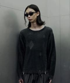 jentlouis ジェントルイス sidezip damaged knit M - メルカリ