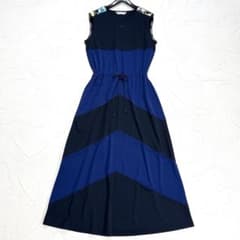 ✨美品✨レオナール 花柄 トリム ノースリーブワンピース ロング 