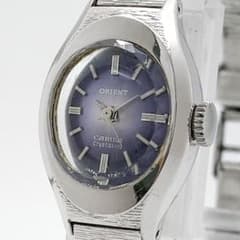 【稼動】ORIENT CARINA カットガラス 手巻き パープル 70s