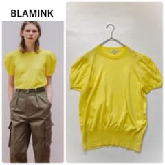 BLAMINK ブラミンク コットン18G クルーネックショートスリーブ 黄
