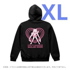 セーラームーンストア　パーカー セーラームーン＆ルナ ブラック XL 原画 セーラームーンストア パーカー セーラームーン＆ルナ ブラック XL